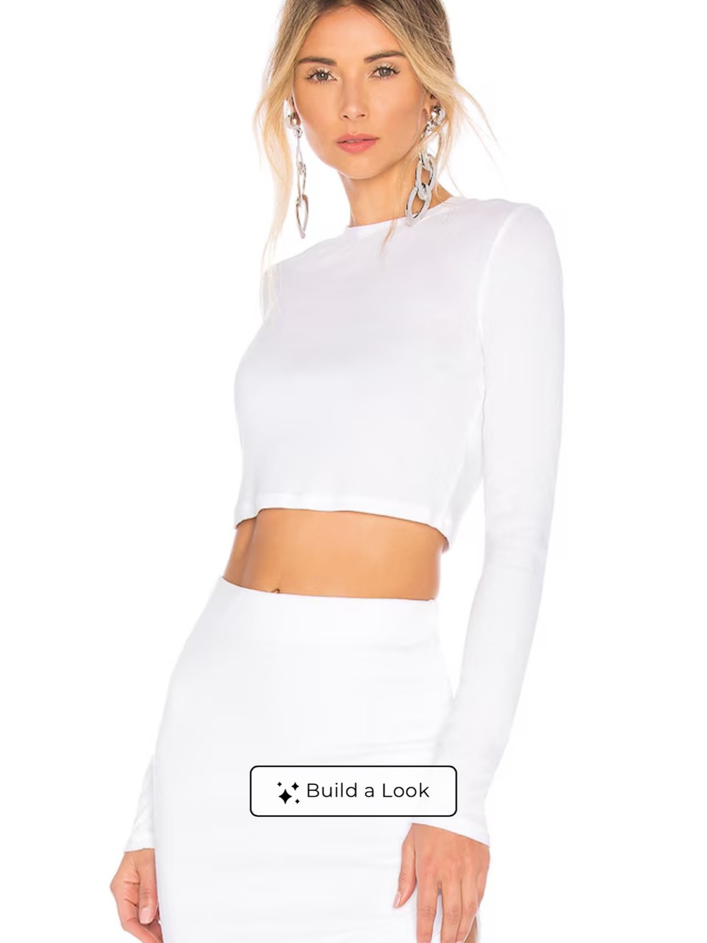 Cotton Citizen Verona White Long Sleeve Crop Tee